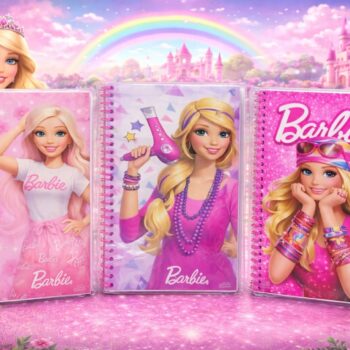 Cute character kids diary with colorful cartoon cover for children journaling