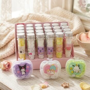 Portable paper soap sheets in cute mini packaging for travel and daily hygiene.